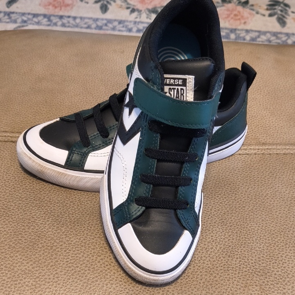 Converse Black and Teal Sneakers